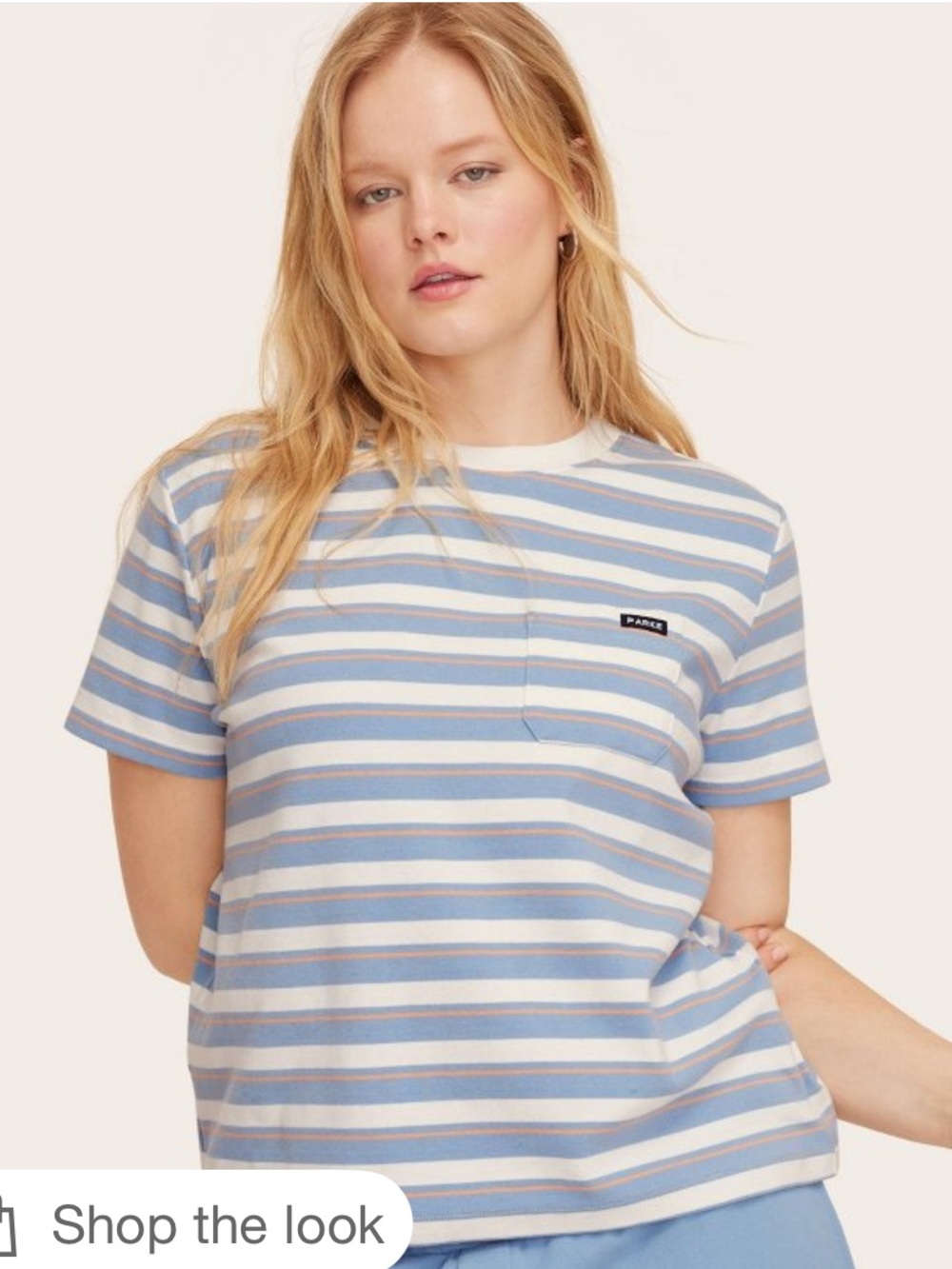 Parke x Target Short Sleeve Crewneck Pocket T-shirt Blue/Orange Stripe